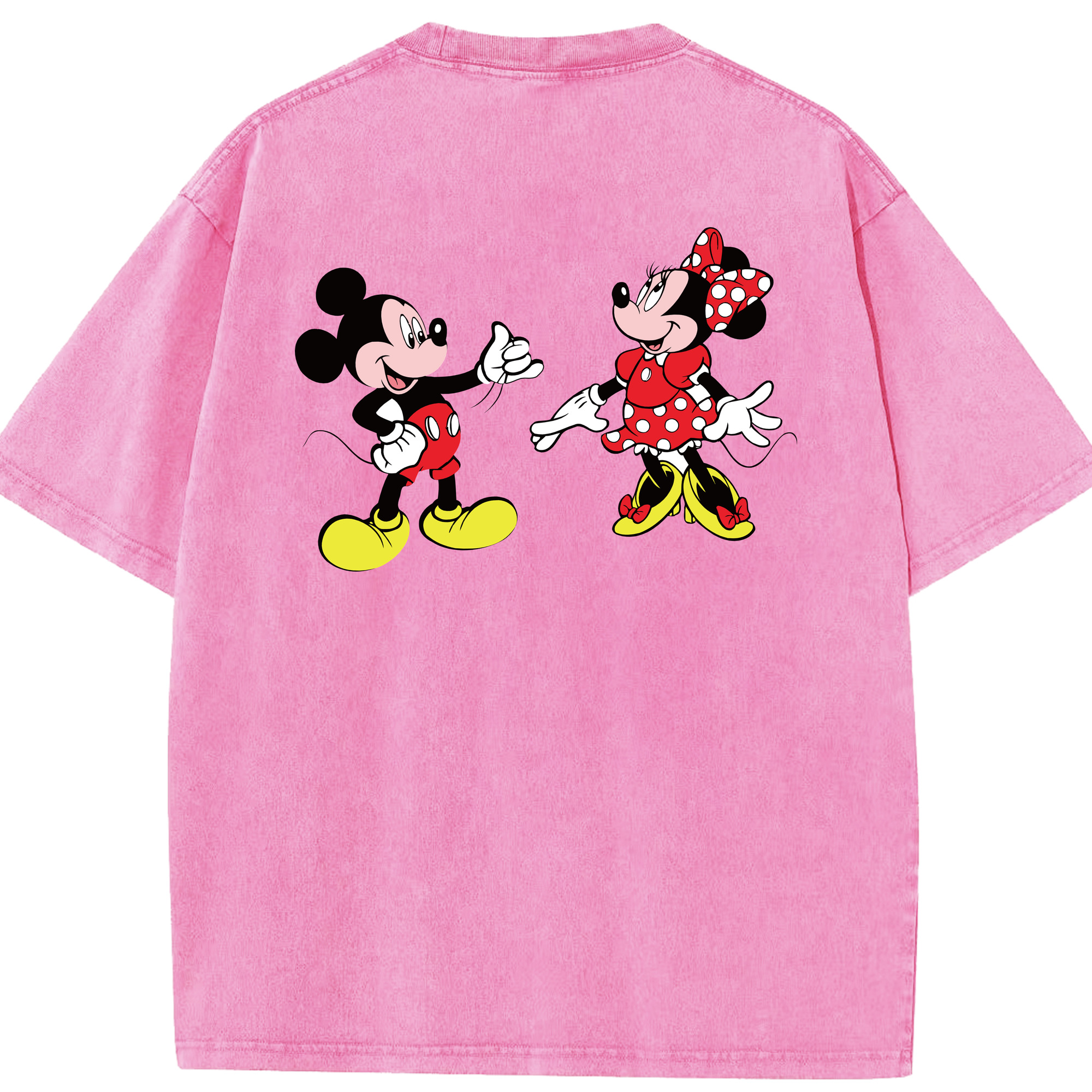 （画像用） ミッキーマウス Mickey Mouse 綿100% ヴィンテージ風 半袖Tシャツ（背面プリント）